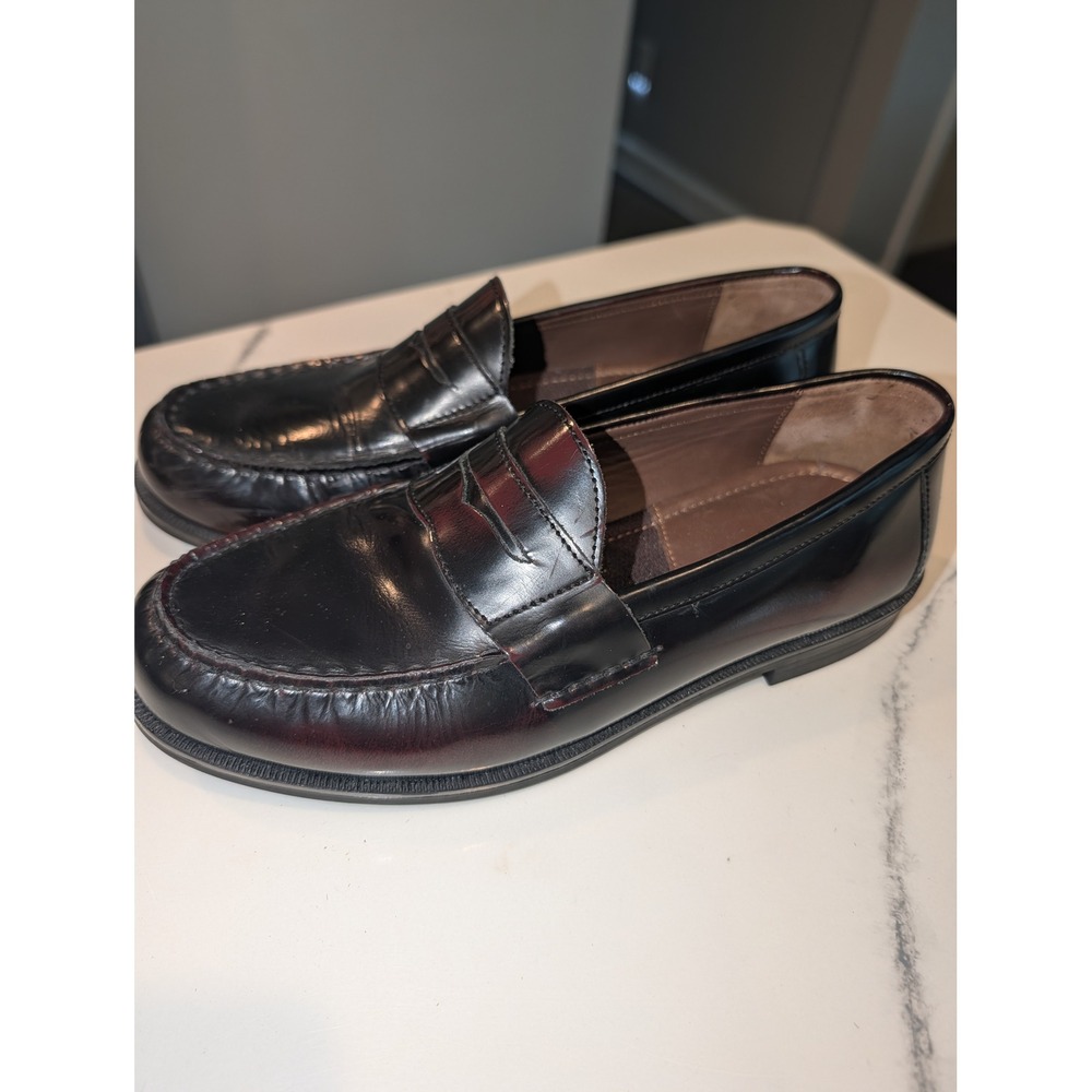 Johnston & Murphy Boys Burgundy Leather Penny Loafers Preppy Dark Academia 7M